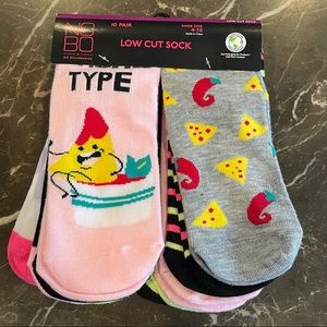 Taco Time Socks NO BOUNDARIES - 10 Pair Low Cut - 10 Designs